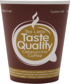 75 adet tek kullanımlık karton bardak, kağıt dondurma bardakları, kahve bardakları, çay, sıcak ve soğuk içecekler, parti bardakları, "Taste Quality" 8 oz (250 ml)