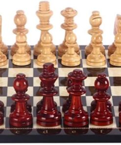 Ahşap Satranç Takımı/Seti; Orta, El Yapımı, Şimşir,Ceviz Desenli, Satranç Tahtası