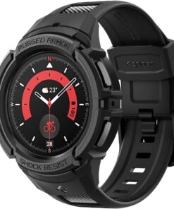 Galaxy Watch 5 Pro (45mm) Kılıf & Kordon Kayış Rugged Armor Pro Black - ACS05301