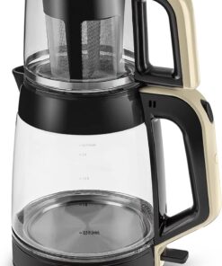 Glass Tea XL 2 in 1 Cam Çay Makinesi Krem