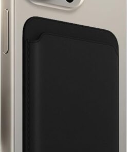 iphone için Magsafe ile Uyumlu Manyetik Kartlık PU Deri Görünümlü Cüzdan Yenilenmiş V2 Güçlü Mıktanıs ile Süper Yapışma (Siyah)