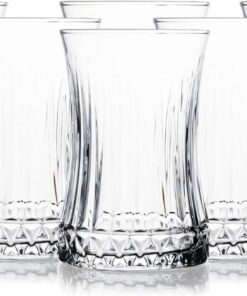 Adet Kristal Desenli Çay Bardağı - 160 ML Çok Amaçlı Bardak, Meşrubat, Çay ve Kahve İçin Dayanıklı Kullanım