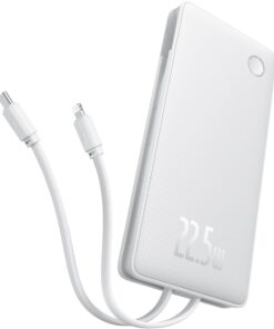 Airpow Lite Power Bank 10000mAh 22.5W Dual-Cable Moon White