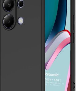 Xiaomi Redmi Note 13 Pro 4G için Kılıf Groovy Soft Siyah [Redmi Note 13 Pro 4G ile Uyumlu Kılıf - Siyah]