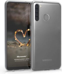 Samsung Galaxy A21 için Kılıf Transparent Soft Beyaz [Galaxy A21 ile Uyumlu Kılıf - Şeffaf]