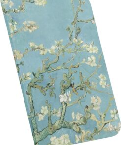 Almond Blossoms, Van Gogh 1890, A4 Defter III, Çizgisiz, Toplam 64 Sayfa, Tel Dikiş, Esnek Kapak, Oval Kenar, Tuval Doku, 60 gram, Sarı Krem Renk, 21x29,7x0,5cm