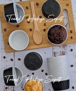 Hediye Sepeti 50'li Büyük Boy XL Siyah Muffin Kek Kalıbı Cupcake Kapsülü Jumbo Kek Kapsülü, Airfryer Uyumlu