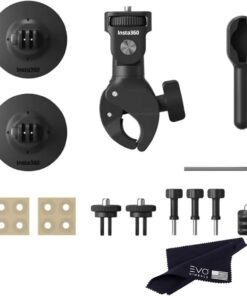 Motosiklet Paketi Yeni Sürüm - Komple Montaj Kiti X4/X3/X2/X 360 Kameralar | ACE/ACE PRO/GO 3/ GO2/ONE R/RS, DJI OSMO Action 4/3/2 ve GoPro 12/11/10/9/MAX ile uyumlu, Siyah