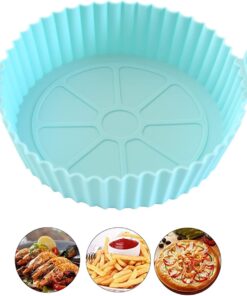 Hava Fritöz Silikon Tencere, 6.8 inç Yapışmaz Silikon Hava Fritöz Gömlekleri, Yeniden Kullanılabilir Yedek Silikon Sepet, Yuvarlak Hava Fritöz Fırın Aksesuarları, Isıya Dayanıklı Eşit Isıtmalı Kolay