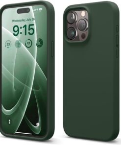 Apple iPhone 15 Pro Max Uyumlu Özel İpeksi Dokunuş Hissi Veren İçi Yumuşak Kadife Lansman Silikon Kılıf Kapak (Haki)