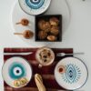 Seramik Nazar Boncuklu 6 Parça Özel Tasarım Hand Made Pasta Takımı