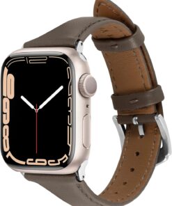 Ciel by Cyrill ile Uyumlu Apple Watch 41mm/40mm/38mm (Seri 9/8/SE2/7/6/SE/5/4/3/2/1) Kordon Kayış Kajuk Band Khaki - AMP05441