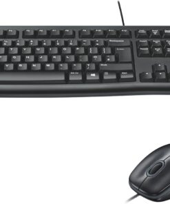 MK120 USB Kablolu Klavye Mouse Seti, Tam Boyutlu, Sağ ve Sol Elle Kullanıma Uygun Mouse, Sıvı Dökülmesine Dayanıklı, Türkçe Q Klavye, Siyah