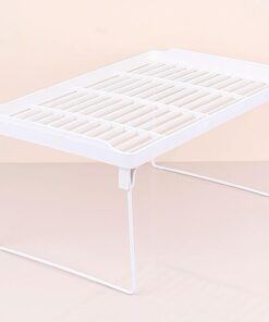 Metal Ayaklı Mutfak veya Banyo Rafı, Tezgah Üstü Organizer, Dolap İçi Raf Düzenleyici, Metal Ayak, Plastik Raf (Plastik Büyük)