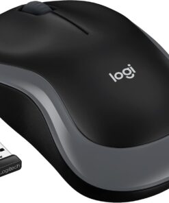 M185 Kablosuz Mouse, PC, Mac, Dizüstü Bilgisayar için, USB Mini Alıcı ile 2.4GHz, 1000 DPI Optik, 12 Ay Pil Ömrü, Sağ ve Sol Elle Kullanıma Uygun, Gri