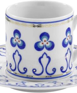 Porselen Çintemani 9727 Standart 6 Kişilik 12 Parça Kahve Fincan Takımı, 90 ml