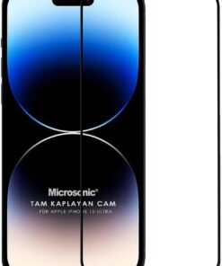Ekran Koruyucu Apple iPhone 15 Pro Max için Tam Kaplayan Temperli Cam Ekran Koruyucu Siyah [iPhone 15 Pro Max ile Uyumlu Ekran Koruyucu - Siyah]