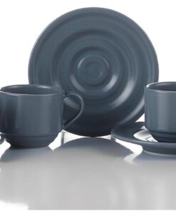 Porselen New Tuvana 6 Kişilik 12 Parça Kahve Takımı Gri, Standart, 82 ml