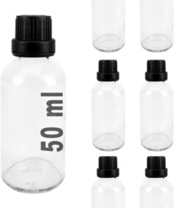 6’lı 50 Ml Siyah Kilit Kapaklı Cam Zencefil Shot Tavuk Suyu Şişesi Hediyelik Küçük Şişe