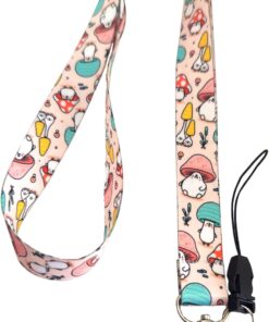 Mantar Desenli Boyun ipi Telefon Askısı Lanyard