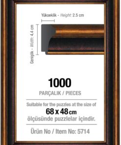 Puzzle 1000 Parça Kahverengi 68 x 48 CM, 43 MM, Puzzle Çerçevesi