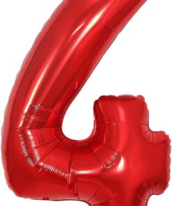 Balon Kırmızı 4 Rakamı 40 İnç 100 cm