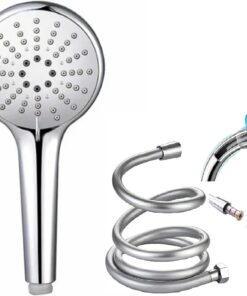 5 Fonksiyonlu El Duşu Başlığı + 150cm Ekstra uzun Duş Hortumu Spirali / 2'li Lüks Duş Seti Takımı