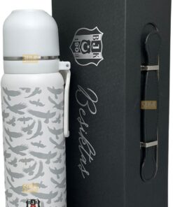650ml Lisanslı Çift Katlı Paslanmaz Çelik Termos 8 Saat Sıcak Soğuk Hediye Kutulu (Beyaz)