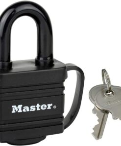 Lock 7804EURD Anahtarlı ve Termoplastik Korumalı Lamine Çelikten Yapılmış Asma Kilit, Siyah, 7,8 x 4 x 2,9 cm