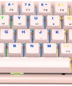 REBEL Pembe Low Profile BLUE SWITCH Mekanik Gaming Oyuncu Klavye US Layout Rainbow