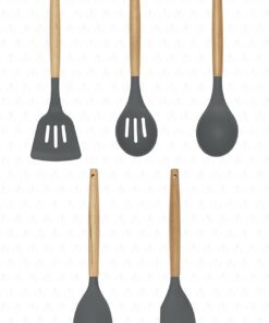 LİNGO BAMBU SAPLI 5 PARÇA PİŞİRMET SETİ GRİ