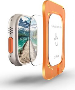 [Ultra 2/1 49MM için Takma Aparatlı Cam] Apple Watch Ultra 49mm için Ekran Koruyucu Kırılmaz Cam Yüksek Hassasiyetli Apple Watch Ultra 2/1 49mm ile Uyumludur (Apple Watch Ultra 2/1 49MM)