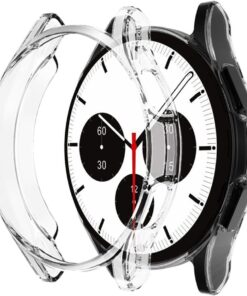 Samsung Galaxy Watch 4 Classic 46mm için Kılıf 360 Full Round Soft Silicone Şeffaf [Galaxy Watch 4 Classic 46mm ile Uyumlu Kılıf - Şeffaf]