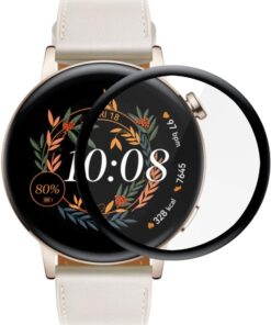 Huawei Watch GT4 41mm Tam Kaplayan Temperli Cam Full Ekran Koruyucu Siyah [Watch GT4 41mm ile Uyumlu Ekran Koruyucu - Siyah]