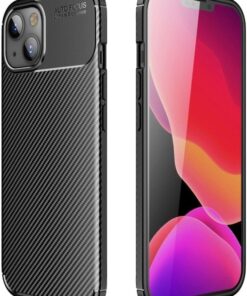 (3902) Siyah Focus Karbon Silikon Telefon Kılıfı Iphone 13 Focus ile uyumlu