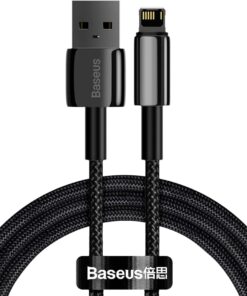 Tungsten Gold Hızlı Şarj Kablosu USB to iP 2.4A, 1m, Siyah