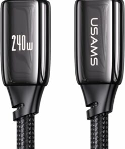 US-SJ581 PD3.1 Type-C To Type-C Çinko Alaşım 240W Hızlı Şarj ve Data Kablosu 2m