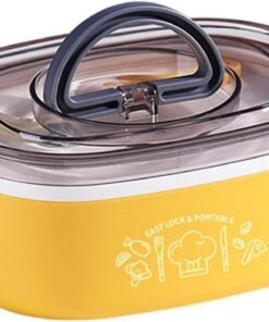 Bento 600ml Lunchbox Tekli Çelik Sefer Tası Yemek Kutusu (Sarı)