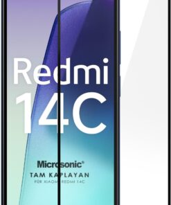 Xiaomi Redmi 14C Tam Kaplayan Temperli Cam Ekran Koruyucu Siyah [Redmi 14C ile Uyumlu Ekran Koruyucu - Siyah]