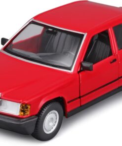 Mercedes 190E (1987): 1:24 ölçeğinde model araba, hareketli kapılar, kırmızı (18-21103R)