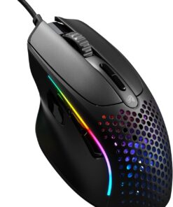 Model I 2 Kablolu Siyah Oyuncu Faresi: 9 Programlanabilir Düğme (2 Değiştirilebilir), 66 g Süper Hafif, 26k Optik Sensör, 80 Milyon Tıklama Ömrü, MMO/MOBA/FPS, Yan Yüz Baş Parmak Desteği
