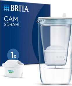 Su Arıtma Filtreli Cam Sürahi – Açık Mavi (2,5 L)