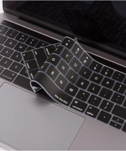 Macbook Pro Klavye Koruyucu (US-ABD İngilizce) Touchbarlı A1706 A1989 A2159 A1707 A1990 ile Uyumlu Siyah