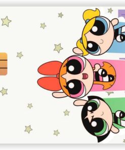 Aksesuar Powerpuff Girls Kart Kaplama Sticker Kart Etiketi 01