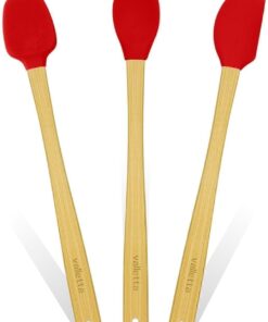 Indigo 3'Lü Kırmızı Bambu Silikon Spatula Seti Uzun 26 Cm Vlt1510