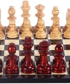 Ahşap Satranç Takımı/Seti; Küçük, El Yapımı, Şimşir,Ceviz Desenli, Satranç Tahtası