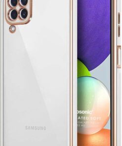 Samsung Galaxy M22 için Kılıf Laser Plated Soft Beyaz [Galaxy M22 ile Uyumlu Kılıf - Beyaz]