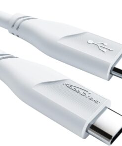 – USB-C kablosu, USB 2.0 – 1 m (USB-C - USB-C, veri kablosu/şarj kablosu, güç dağıtımı ile 480 Mbit/s ve 100 W'a kadar şarj akımı/PD 3, entegre çip, beyaz)