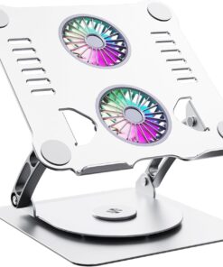 Yükseklik Dizüstü Bilgisayar Soğutma Standı, Ergonomik Alüminyum, 10-15 inç, Çift Fanlı