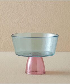 Home Unique Patch Cam Ayaklı Sunumluk Mavi - Pembe